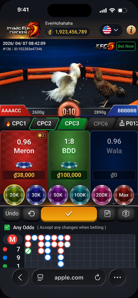Mobile betting UI